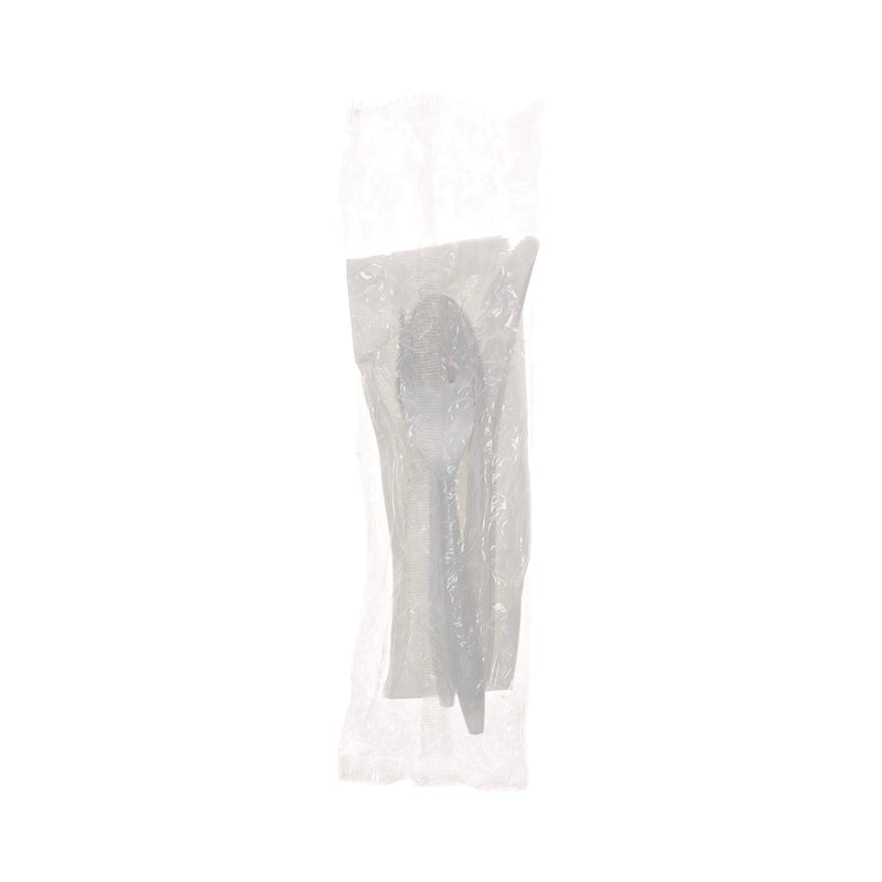 Pactiv Evergreen Fieldware Cutlery, Individually Wrapped, Fork, Knife, Teaspoon, Napkin, White, 250/Carton (PCTFKFSKWNCH) Case of 250