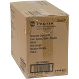 Pactiv Evergreen Fieldware Cutlery, Individually Wrapped, Fork, Knife, Teaspoon, Napkin, White, 250/Carton (PCTFKFSKWNCH) Case of 250