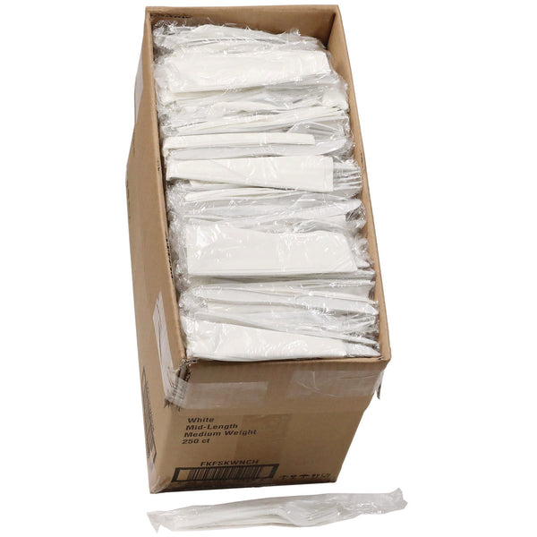 Pactiv Evergreen Fieldware Cutlery, Individually Wrapped, Fork, Knife, Teaspoon, Napkin, White, 250/Carton (PCTFKFSKWNCH) Case of 250