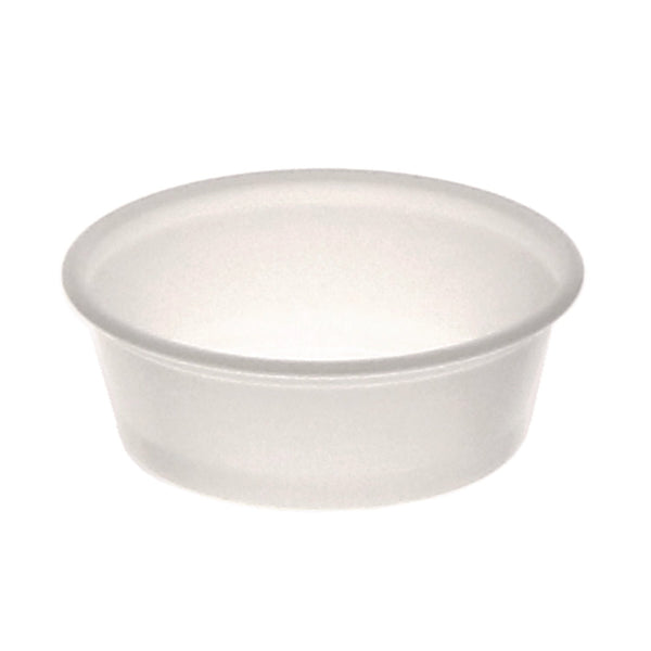 Pactiv Evergreen Plastic Portion Cup, 1.5 oz, Translucent, 125/Sleeve, 20 Sleeves/Carton (PCTSPP150) Case of 2500
