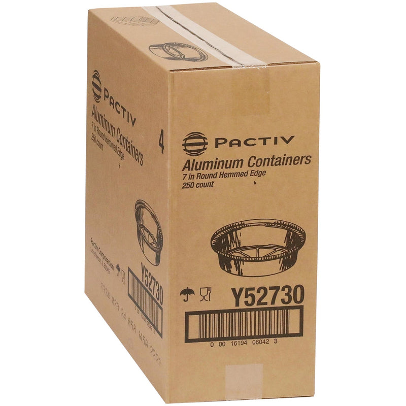 Pactiv Evergreen Aluminum Take-Out Container, 24 oz, 7" Diameter x 1.53"h, Silver, 250/Carton (PCTY52730) Case of 250