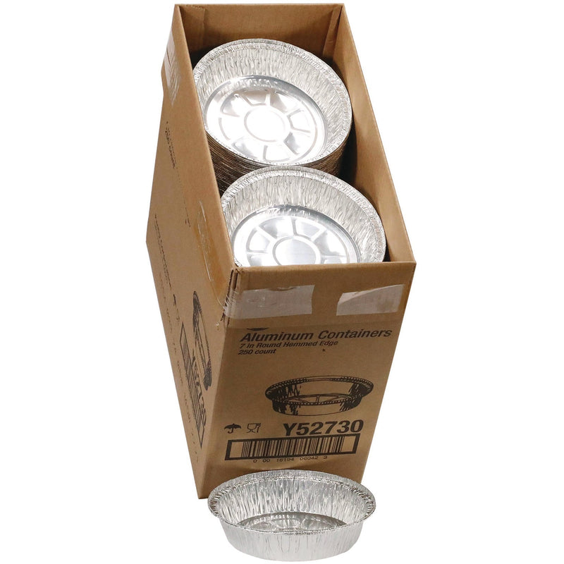 Pactiv Evergreen Aluminum Take-Out Container, 24 oz, 7" Diameter x 1.53"h, Silver, 250/Carton (PCTY52730) Case of 250