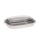 Pactiv Evergreen Classic Carry-Out Container with PET Dome Lid, 22 oz, 8.2 x 6.2 x 1.3, Silver, 100/Carton (PCTY6708PET) Case of 100