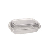 Pactiv Evergreen Classic Carry-Out Container with PET Dome Lid, 46 oz, 9.8 x 7.8 x 1.3, Silver, 50/Carton (PCTY6710PET) Case of 50