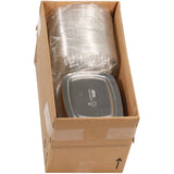 Pactiv Evergreen Classic Carry-Out Container with PET Dome Lid, 46 oz, 9.8 x 7.8 x 1.3, Silver, 50/Carton (PCTY6710PET) Case of 50