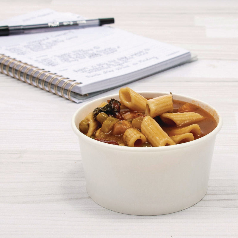 SOLO® Double Poly Paper Food Container, 6 oz, 3.83" Diameter x 1.99" h, White, 1,000/Carton (SCCVS606X02050) Case of 1000