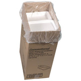 Pactiv Evergreen Conventional Foam Hinged Lid Container, Very Shallow, 9 x 6.5 x 1, White, 150/Carton (PCTYTH102070000) Case of 150