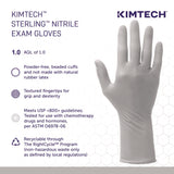 Kimtech™ STERLING Nitrile Exam Gloves, Powder-Free, X-Small, 3.5 mil Thick, 12" Long, Sterling Gray, 100/Box (KCC53137) Box of 100