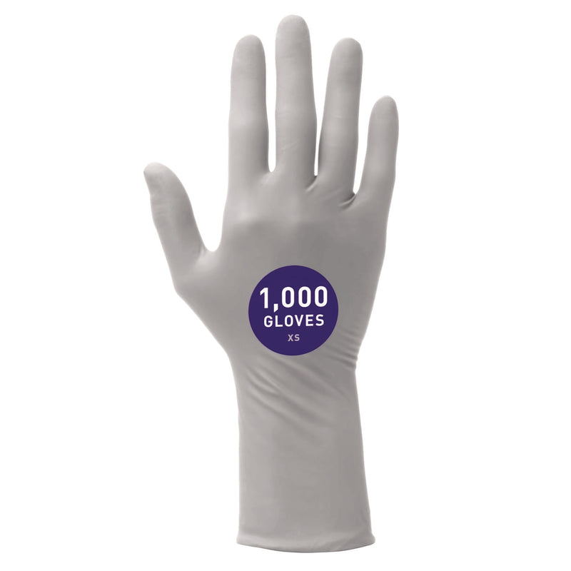 Kimtech™ STERLING Nitrile Exam Gloves, Powder-Free, X-Small, 3.5 mil Thick, 12" Long, Sterling Gray, 100/Box (KCC53137) Box of 100