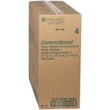 Pactiv Evergreen Conventional Foam Hinged Lid Container, Shallow, 9 x 6.5 x 1.6, White, 150/Carton (PCTYTH102060000) Case of 150
