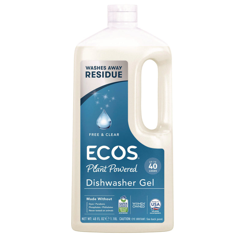 ECOS® Automatic Dishwasher Gel, Free and Clear, 40 oz Bottle, 8/Carton (EOP975408CT) Case of 8