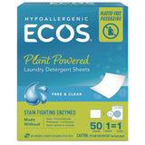 ECOS® Liquidless Laundry Detergent Sheets, Free and Clear, 50 Sheets/Pack, 10 Packs/Carton (EOP953710CT) Case of 10