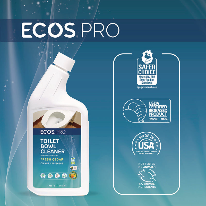 ECOS® PRO Toilet Bowl Cleaner, Fresh Cedar Scent, 24 oz Squeeze Bottle, 6/Carton (EOPPL97036CT) Case of 6