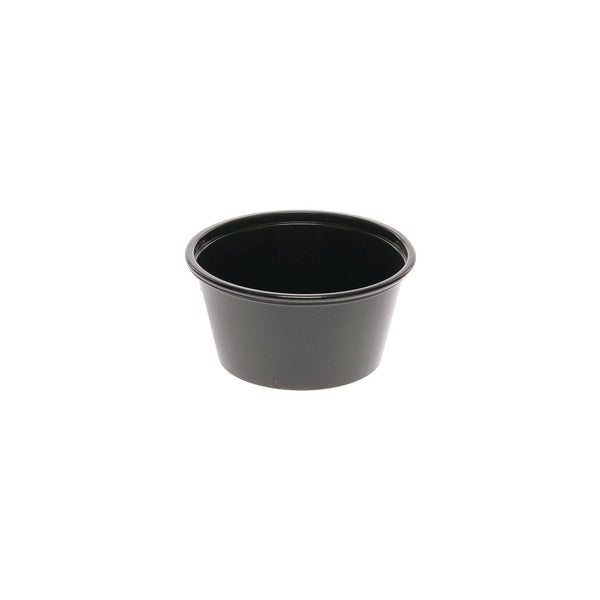 Pactiv Evergreen Plastic Portion Cup, 2 oz., Black, 2,400/Carton (PCTYSPP200EA) Case of 2400