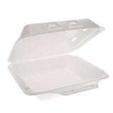 Pactiv Evergreen SmartLock Vented Foam Hinged Lid Container, 9 x 9.5 x 3.3, White, 150/Carton (PCTYHLWV9010000) Case of 150