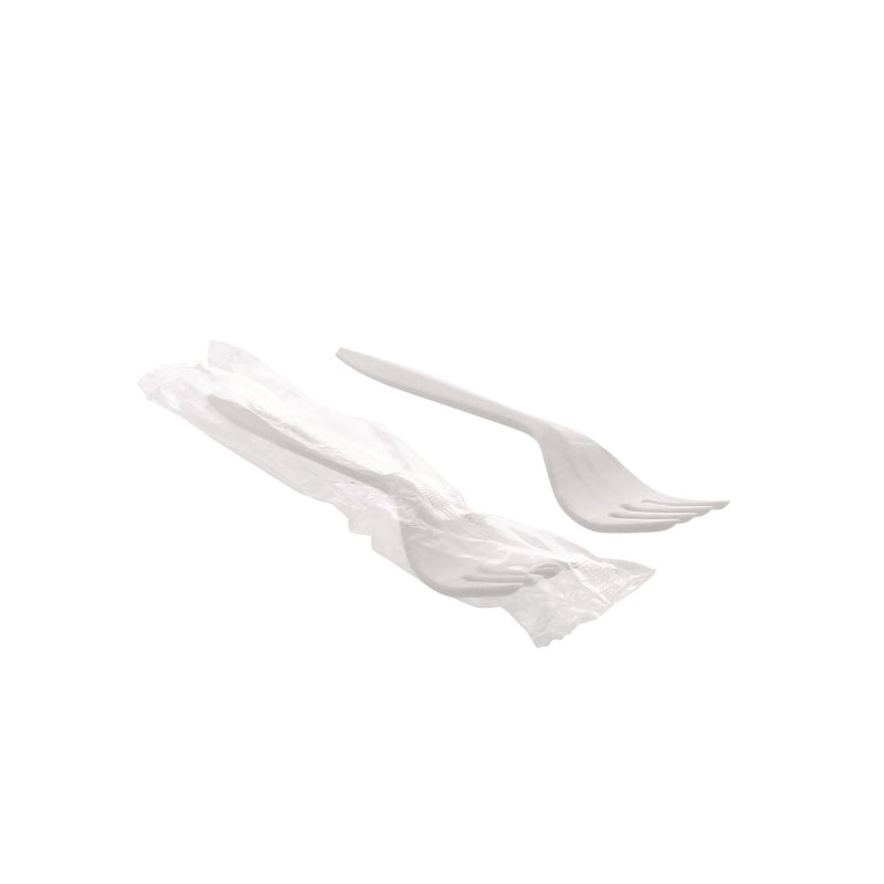 Pactiv Evergreen Fieldware Cutlery, Individually Wrapped, Fork, White, 1,000/Carton (PCTFKFWCH) Case of 1000