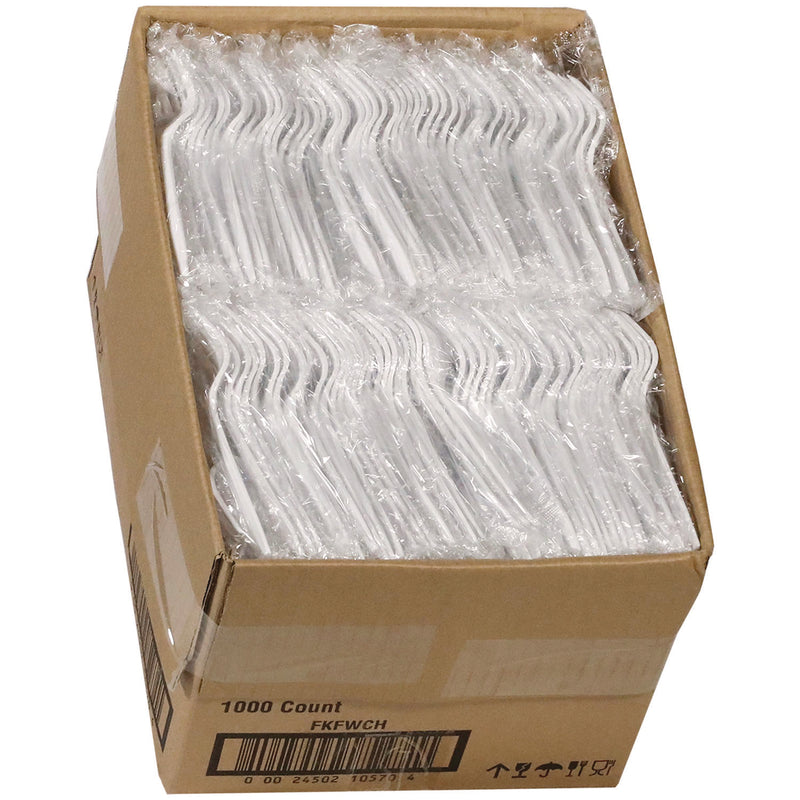 Pactiv Evergreen Fieldware Cutlery, Individually Wrapped, Fork, White, 1,000/Carton (PCTFKFWCH) Case of 1000