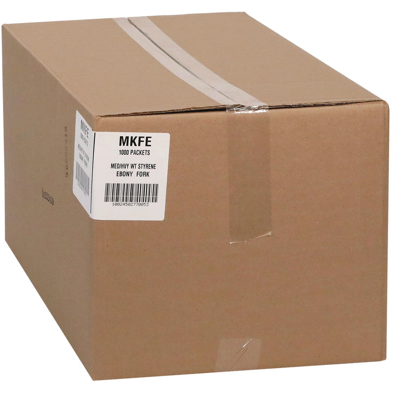 Pactiv Evergreen Meadoware Cutlery, Individually Wrapped, Fork, Black, 1,000/Carton (PCTMKFE) Case of 1000