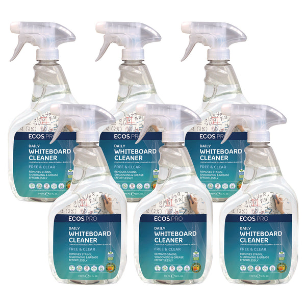 ECOS® PRO Daily Whiteboard Cleaner, Free and Clear, 32 oz Spray Bottle, 6/Carton (EOPPL98696CT) Case of 6