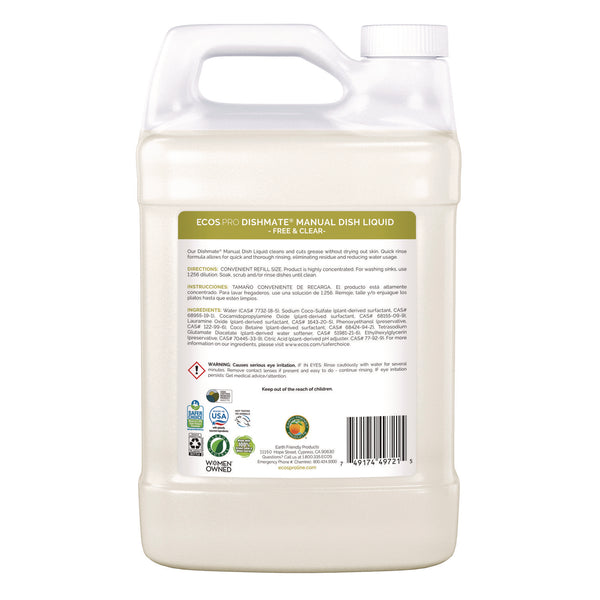 ECOS® PRO Dishmate Manual Dish Liquid, 128 oz Bottle (EOPPL972104EA) Each