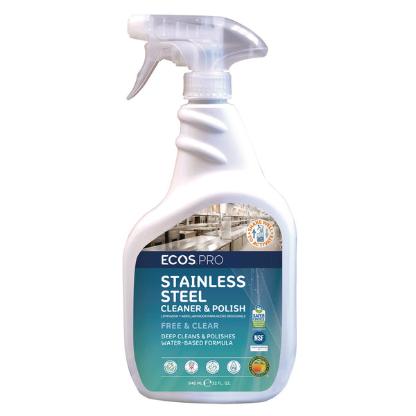 ECOS® PRO Stainless Steel Cleaner and Polish, 32 oz Spray (EOPPL93306EA) Each