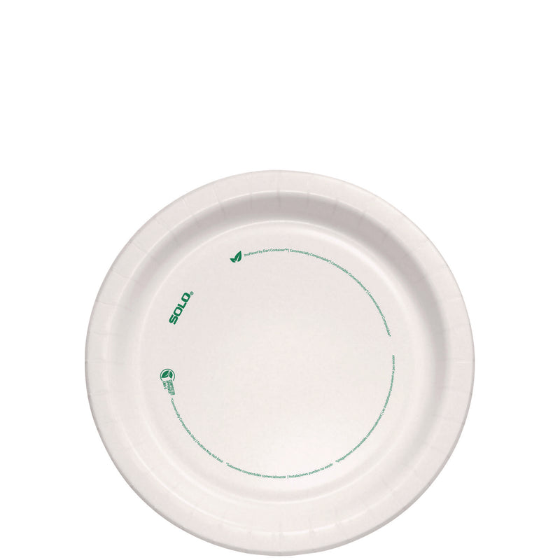 SOLO® Compostable Paper Dinnerware, ProPlanet Seal, Plate, 9" dia, White, 250/Carton (SCCOFMP9PLANET) Case of 250