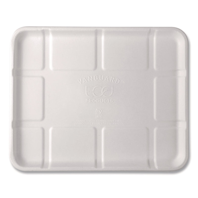 Eco-Products® Meat and Produce Food Trays, 10.52 x 8.5 x 0.5, White, Sugarcane Fiber, 300/Carton (ECOEPMP8SNFA) Case of 300