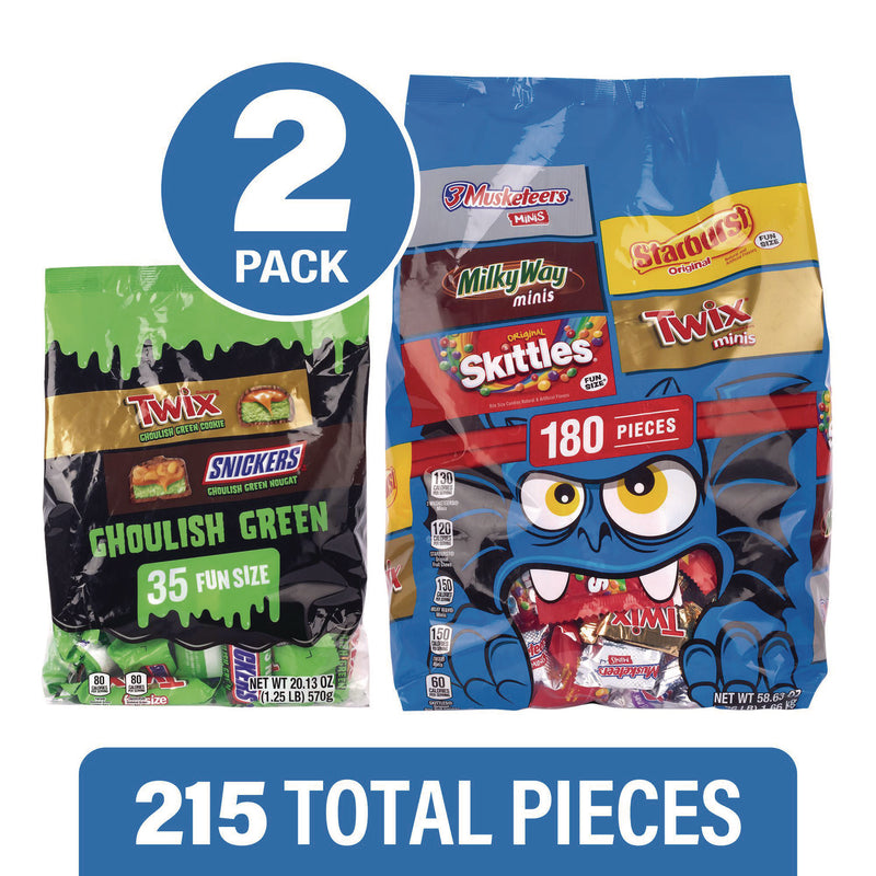 MARS Mixed Chocolate and Sugar Variety, Halloween Bundle, 2 Bags, 215 Pieces (GRR60004104) Each