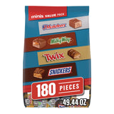 MARS Minis Variety Pack, Chocolate, 49.44 oz Bag, 180 Pieces (GRR22002451) Each