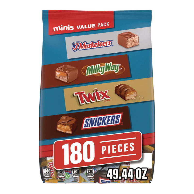 MARS Minis Variety Pack, Chocolate, 49.44 oz Bag, 180 Pieces (GRR22002451) Each