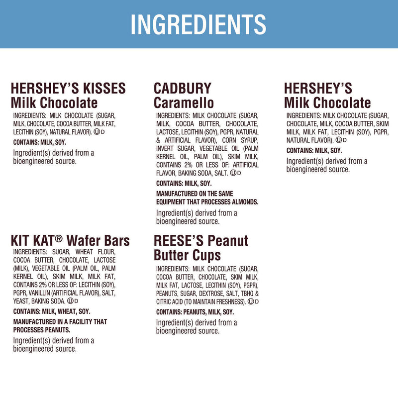 Hershey®'s Assorted Minis Value Pack, Assorted Chocolates, 63.4 oz Bag, 230 Pieces (GRR22002450) Each