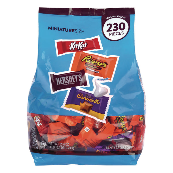 Hershey®'s Assorted Minis Value Pack, Assorted Chocolates, 63.4 oz Bag, 230 Pieces (GRR22002450) Each