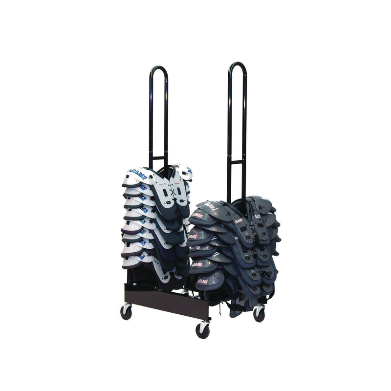 CH Products Mobile Two-Stack Shoulder Pad Rack, Metal, 176 lb Capacity, 24" x 30" x 69", Black (CSIFBSPR2) Each