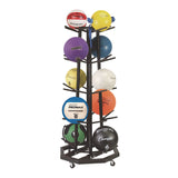 CH Products Deluxe Five-Row Mobile Medicine Ball Rack, Metal, 198 lb Capacity, 25" x 25" x 56", Black (CSIMBR3) Each