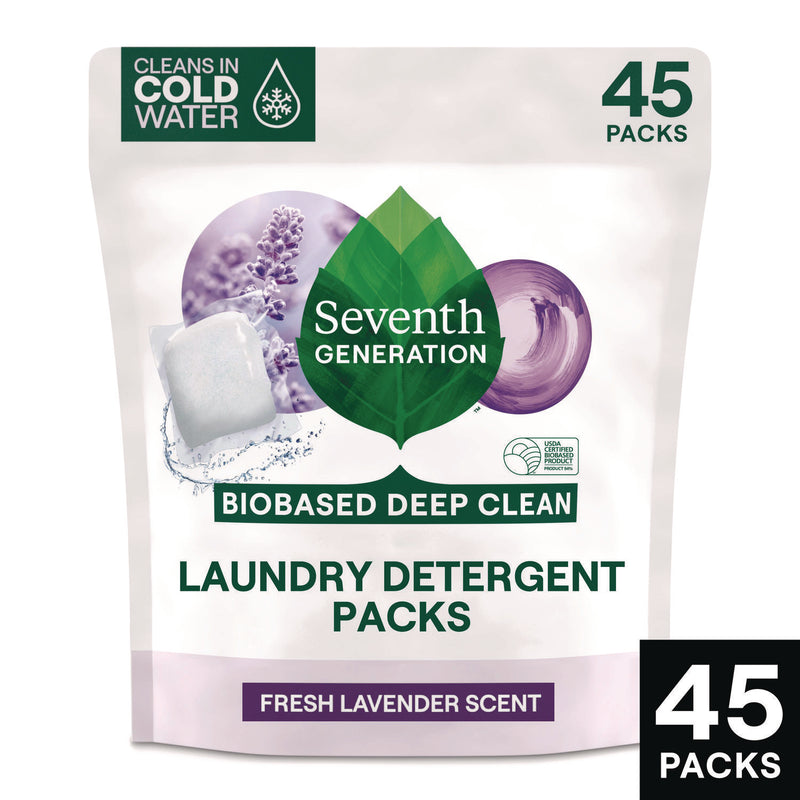 Seventh Generation® Natural Laundry Detergent Packs, Powder, Lavender Scent, 45 Packets/Pack, 8/Carton (SEV62692700) Case of 8