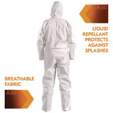 KleenGuard™ A50 Breathable Splash and Particle Protection Overalls, White, X-Large, 25/Carton (KCC51927) Case of 25