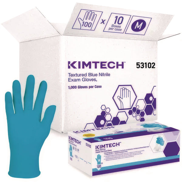Kimtech™ Smooth Nitrile Exam Gloves, Powder-Free, Medium, Blue, 100/Box, 10 Boxes/Carton (KCC53102) Case of 1000