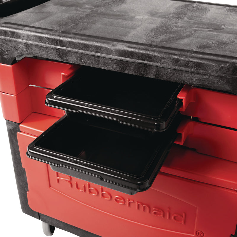 Rubbermaid Locking Trades Cart, 330-lb Capacity, Two-Shelf, 19.25w x 38d x 33.38h, Black (RCP6180-88BLA) Each