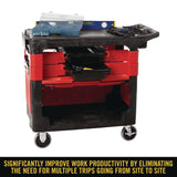 Rubbermaid Locking Trades Cart, 330-lb Capacity, Two-Shelf, 19.25w x 38d x 33.38h, Black (RCP6180-88BLA) Each