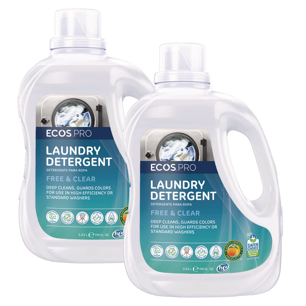 ECOS® PRO Laundry Detergent Liquid, Free and Clear, 170 oz Jug, 2/Carton (EOPPL937102CT) Case of 2