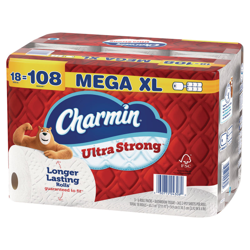 Charmin Ultra Strong Bathroom Tissue, Septic Safe, 2-Ply, White, 363 Sheets/Roll, 18 Rolls/Pack (PGC04308) Each