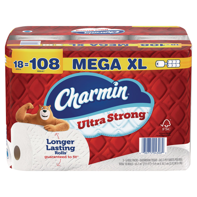 Charmin Ultra Strong Bathroom Tissue, Septic Safe, 2-Ply, White, 363 Sheets/Roll, 18 Rolls/Pack (PGC04308) Each