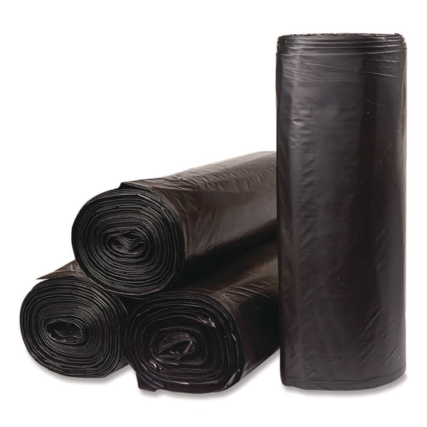 Trinity Plastics Low-Density Can Liners, 33 gal, 1.25 mil, 33" x 39", Black, Flat Pack, 250/Carton (TRNML3339) Case of 250