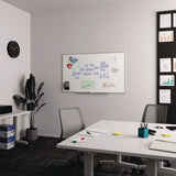 TRU RED™ Melamine Dry Erase Board, 60" x 36", White Surface, Gray/Natural Aluminum Frame (TUDTR59353) Each