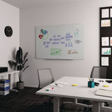 Magnetic Tempered Glass Dry Erase Board, 72" x 48", White Surface (TUDTR61197) Each