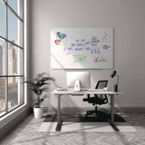 Magnetic Tempered Glass Dry Erase Board, 72" x 48", White Surface (TUDTR61197) Each