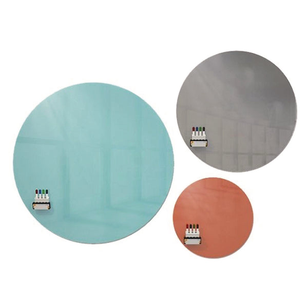 Ghent Coda Low Profile Circular Non-Magnetic Glassboard, 24 x 24, Smoke Surface (GHECDAGN24SK) Each