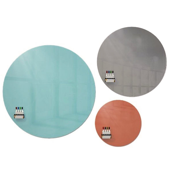 Ghent Coda Low Profile Circular Non-Magnetic Glassboard, 36 x 36, Smoke Surface (GHECDAGN36SK) Each