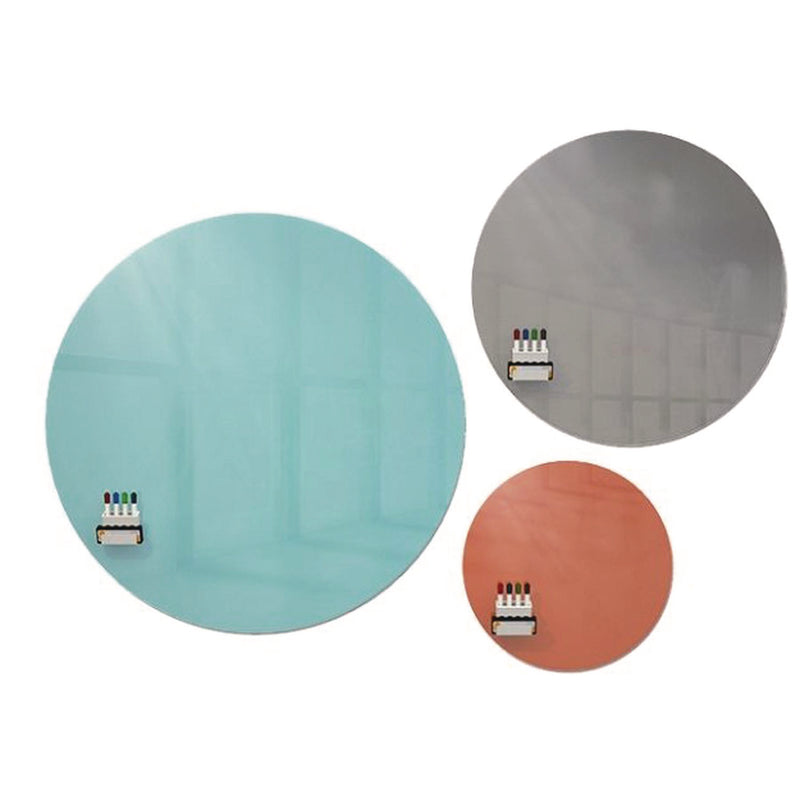 Ghent Coda Low Profile Circular Non-Magnetic Glassboard, 48 x 48, Smoke Surface (GHECDAGN48SK) Each