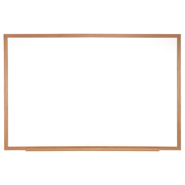 Ghent M1 Porcelain Magnetic Whiteboard, 87.94" x 48.5", White Surface, Natural Wood Frame (GHEM1W474) Each